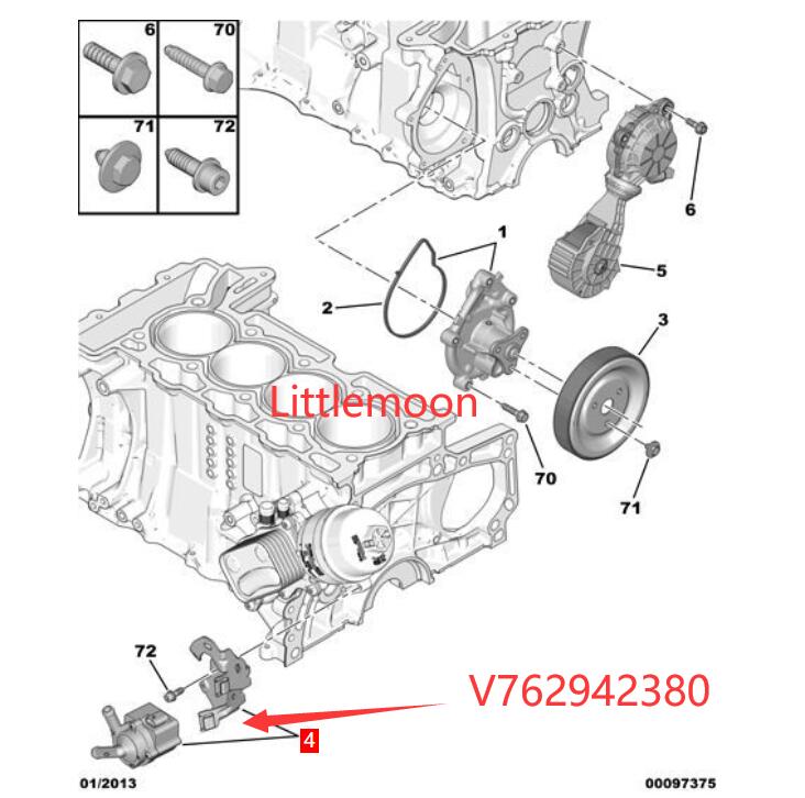 Wanautoparts Original Turbo Electronic Water Pump 9806790880 1201L4 for Peugeot 207 308 408 3008 508 RCZ Citroen C3 C4 C5 DS4 DS5 1.6T