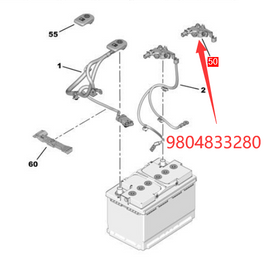 Wanautoparts Original new battery state of charge unit battery negative line pile head 9804833280 for Peugeot 308 408 508 3008 Citroen C4 C5