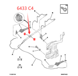 Wanautoparts Original new headlight spray pipe connector two-way pipe cleaning pipe connector 6433C4 for Peugeot 308 408 508 Citroen C5