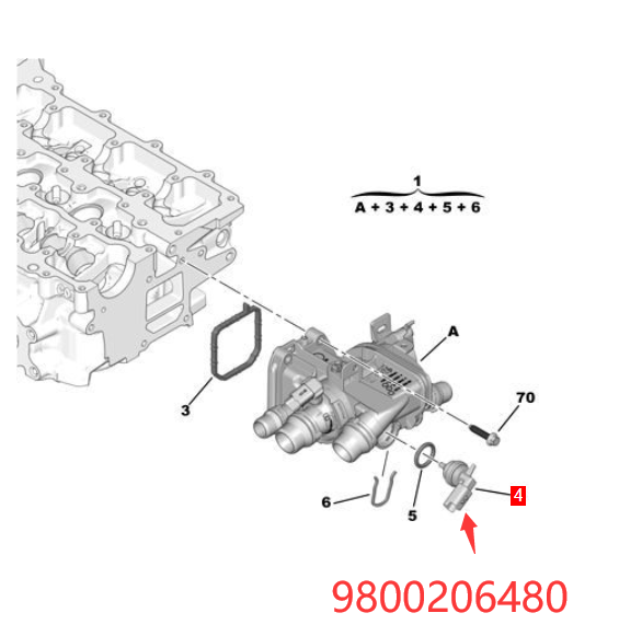 Wanautoparts оригинальный новый датчик температуры воды в двигателе 9800206480 для Peugeot 208 308 408 3008 Citroen C2 C3 C4 DS3 DS4 1,2T 