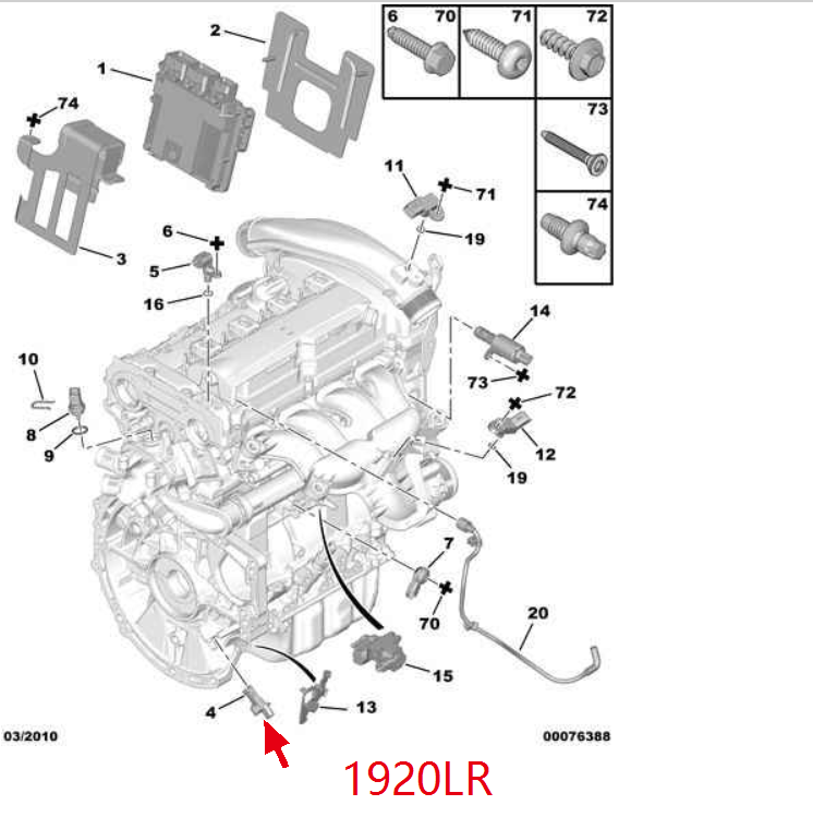 Wanautoparts original brand new crankshaft position sensor 1920LR for Peugeot 3008 308 207 508 Citroen C3 C4 C5 DS4 DS5 DS3 BMW3