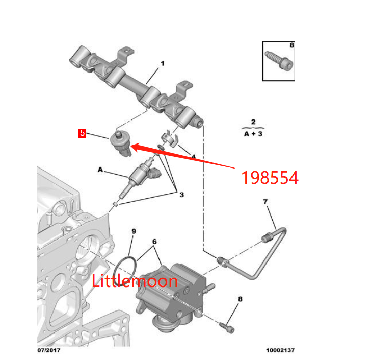 Wanautoparts Original new gasoline high pressure sensor high pressure fuel rail sensor 198554 for Peugeot 308 3008 408 508 Citroen C4 C5 DS