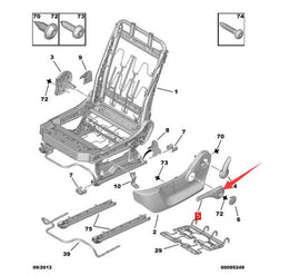 Wanautoparts оригинальная новая ручка регулировки высоты сиденья, ключ для регулировки сиденья 16093815ZD для Citroen C4 C4Lounge 