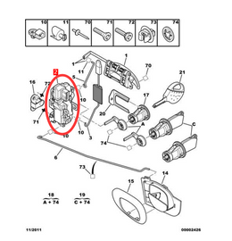 Wanautoparts New Good quality door lock block assembly central control electronic lock block for Peugeot 206 207 Citroen C2