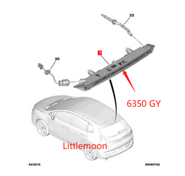 Wanautoparts Original brand new high brake light auxiliary brake light third brake light 9685734680/6350GY for Peugeot 3008 Citroen C4 5doors