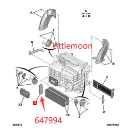 Wanautoparts Original new particle filter plug cover Air conditioning filter cover 647994 for Peugeot 3008 5008 Citroen C4 DS5