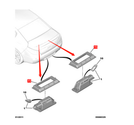 Wanautoparts Original brand new rear license plate light bracket license plate light frame for Peugeot 508