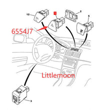 画像をギャラリービューアに読み込む, Wanautoparts Original brand new danger light switch emergency light button double flash switch 6554J7 for Peugeot 307 307CC 307SW