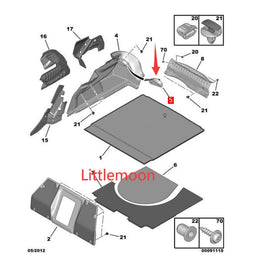 Wanautoparts Original brand new trunk observation valve trunk decorative cover plastic small cover 1609380780 1609380880 for Peugeot 508