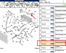 Load image into Gallery viewer, Wanautoparts Оригинальный новый новый водяной трубопровод для охлаждения двигателя, водяной насос, водяной трубопровод 1341G8 для Peugeot 307 408 508 407 3008 Citroen C4 C5 2,0/2,3 