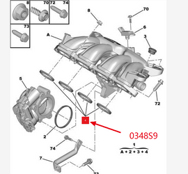 Wanautoparts original new intake manifold gasket sealing ring O-ring 0348S9 for Peugeot 3008 508 207 308 408 Citroen C4 C5 DS 1.6T