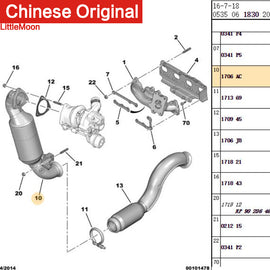 Wanautoparts Original new three-way catalytic converter 1706Z3 1706AC 1706P8 for Peugeot 308 3008 207 RCZ 508 Citroen C3 C4 C5 DS3 DS4 DS5