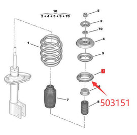 Wanautoparts Original new front suspension support seat front shock absorber spring base 503151 for Citroen C4 Peugeot 307 308 408 3008 RCZ