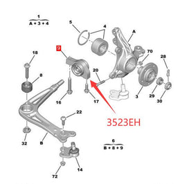 Wanautoparts Original new front triangle arm hinged lower arm connecting glue for Peugeot 508