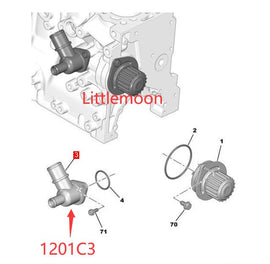 Wanautoparts Original new engine water inlet main pipe engine cooling tee pipe joint 1201C3 for Peugeot 206 207 308 408 Citroen C2 C3 C4