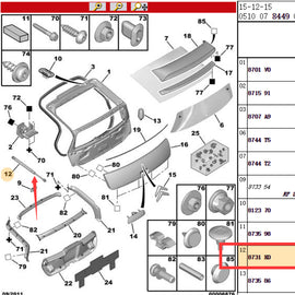 Wanautoparts Original brand new Luggage support rod, metal support rod, power assist rod 8731K0 8731J9 for Citroen C4 three doors