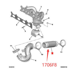 Wanautoparts оригинальная новая гибкая выхлопная труба, соединительный шланг выхлопной трубы 1706F8 для Citroen C4 C5 Peugeot 206 307 308 408 508 3008 2,0 