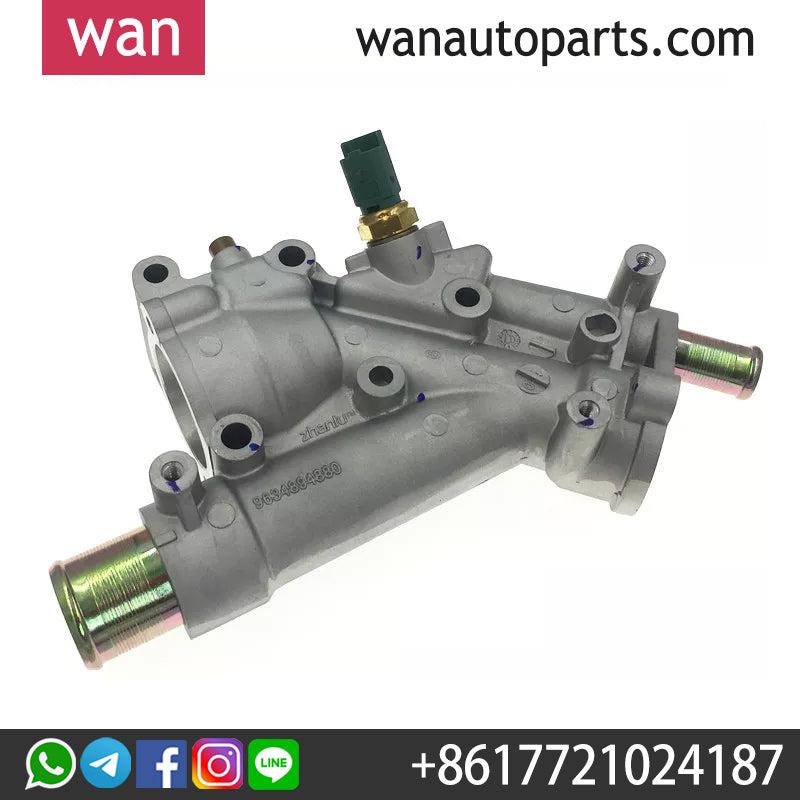 Wanautoparts Aluminum Car Engine Cooling System Thermosta tHousing Flange For Peugeot 307 407 Citroen C4 C5 9687927980 1338.AV 1338AV 1336.X9