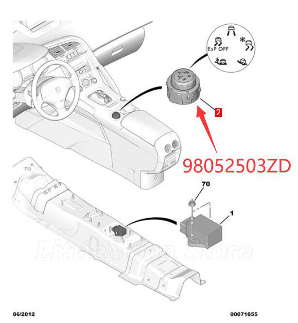 Wanautoparts Original brand new wheel anti-skid switch snow switch multi-function control 98052503ZD switch for Peugeot 3008 5008 Citroen