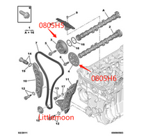 Load image into Gallery viewer, Wanautoparts Оригинальный новый двигатель, распределительный вал, распределительный механизм VVT, шестерня 0805H6 0805H5 V754586280 для Peugeot 308 508 3008 RCZ Citroen C4 C5 DS 