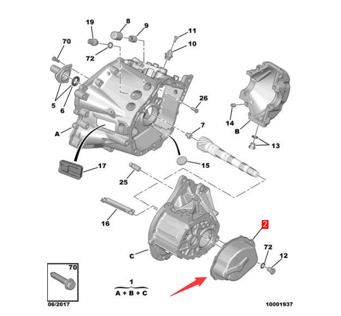 Wanautoparts Original nouveau couvercle arrière de boîte de vitesses manuelle carter d'huile de boîte de vitesses pour Peugeot 508 3008 308 408 301 2008 208 Citroen C4 C5 C3 Elyess 