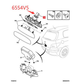 Wanautoparts Original new trunk door switch trunk open button 6554V5 for Peugeot 307 407 206 207 3008 5008 Citroen C2 C4