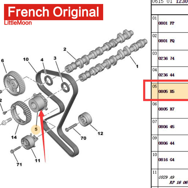 Wanautoparts – engrenage d'admission à distribution Variable, flambant neuf, 0805K5 0805A5, pour Peugeot 405 406 407 607 citroën C5 C6 2.2 2.3 