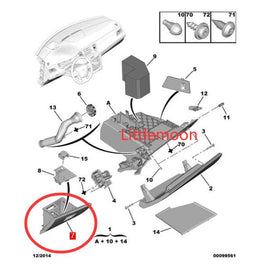 Wanautoparts Original brand new main driver left dashboard glove box Dashboard storage box 825269 for Peugeot 508