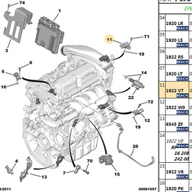Wanautoparts Оригинальный новый датчик давления на впуске Датчик давления воздуха 1922V7 1922W0 для Peugeot 3008 508 408 308 Citroen C3 C4 C5 1,6 T 