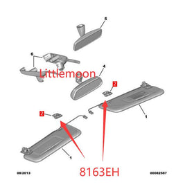 Wanautoparts Original new sun visor fixing bracket sun visor clip 8163EH for Peugeot 408 T73