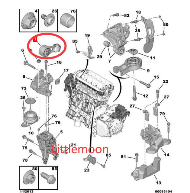 Wanautoparts Original new engine anti-torsion connecting rod upper bracket 1806A9 180669 1806J9 for Peugeot 407 508 807 Citroen C5 C6 C8