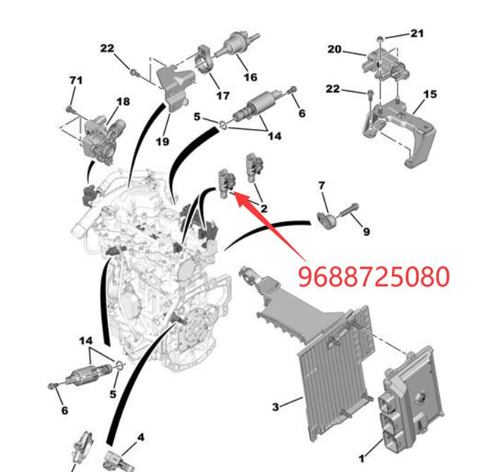 Wanautoparts оригинальный новый датчик положения распределительного вала 9688725080 для Peugeot 308 208 408 3013008 Citroen C3 C4 DS3 DS4 1,2T 