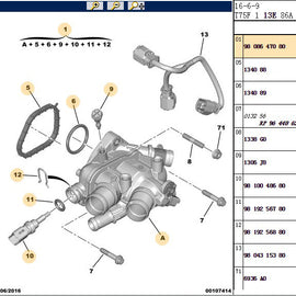 Wanautoparts Original water outlet assembly Thermostat assembly For Peugeot 308 3008 207 508 5008 Citroen C4 C5 C3 1.6T 9808647080