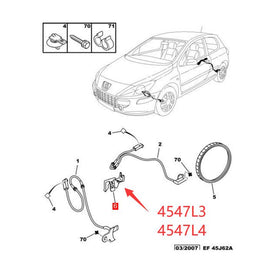 Wanautoparts оригинальный новый кронштейн сенсорного кабеля кронштейн датчика ABS 4547L3 4547L4 для Peugeot 307 308 408 3008 RCZ Citroen C4 DS4 DS5 DS6 
