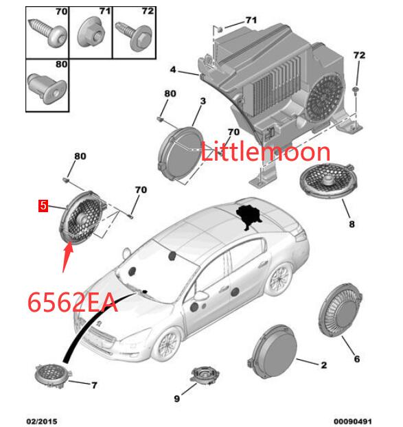 Wanautoparts Original brand new door speaker car audio 6562EA 9665232080 for Peugeot 508 308 3008 Citroen C4 C5 DS4 DS5 DS6