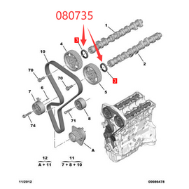 Wanautoparts Original new 38X50-7 engine camshaft oil seal 080735 for Peugeot 301 2008 206 207 307 308 408 508 Citroen elyess C2 C3 C4 C5
