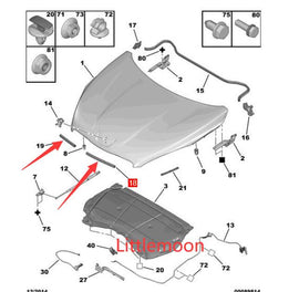 Wanautoparts Original brand new hood seal hood sealant sleeve 9809046480 9809046680 for Peugeot 508 W23
