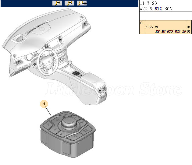 Wanautoparts nouveau commutateur de navigation d'usine bouton multifonction bouton de commande centrale 6593U1/98023785ZD pour Peugeot 508 508sw 