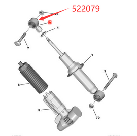 Wanautoparts Original new rear shock absorber grommet rear shock absorber upper support 522079  for Peugeot 508 Citroen C5