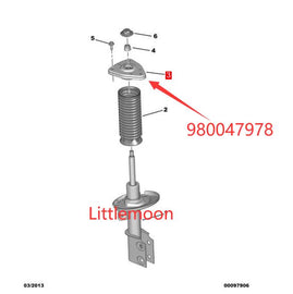 Wanautoparts New front shock absorber upper support shock absorber top rubber shock 9800479780 for Peugeot 308 408 3008 5008 Citroen C4Picass