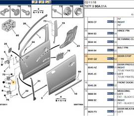 Wanautoparts Original brand new door stopper door positioner door connector 9181Q2 for Peugeot 3008 5008