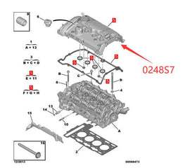 Wanautoparts New Genuine High Power Petrol Engine Cylinder Valve Cover Gasket 0248S7 1.6T 200THP For Peugeot 308 3008 5008 RCZ DS5
