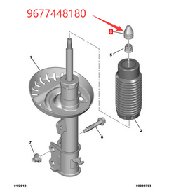 Wanautoparts Original shock absorber piston rod protective cover front shock absorber screw dust cover 9677448180 for Peugeot 508 Citroen C5