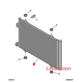 Wanautoparts Original brand new air conditioner radiator air conditioner condenser 6455JC for Peugeot 508 Citroen C5 C6