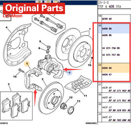 Wanautoparts Original brand new brake calipers Brake cylinders for 4400N4 4400N5 440466 440467 TRW for Peugeot 307 Citroen C4 Triumph