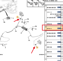 Wanautoparts оригинальная новая проставка для ручного тормоза, пластиковая втулка электронного тормоза 471911 4719 11 для Peugeot 508 Citroen C5 
