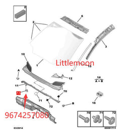 Wanautoparts Оригинальный новый кронштейн для решетки радиатора, кронштейн для дождевой пластины, опорный блок 9674257080 для Citroen C4 C4pallas 