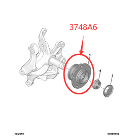 Wanautoparts оригинальный новый подшипник заднего колеса в сборе, головка заднего моста, фланец заднего колеса 3748A6 для Peugeot 508 Citroen C5 