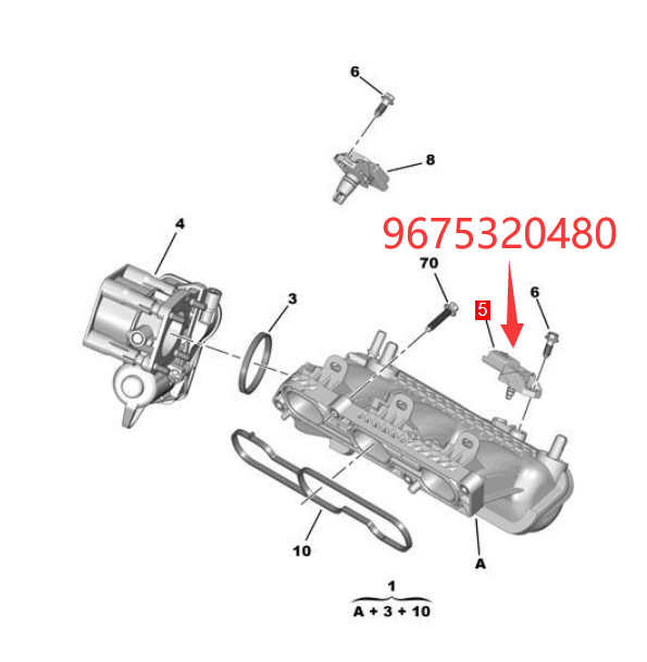 Wanautoparts оригинальный новый датчик давления на впуске двигателя 9675320480 для Peugeot 208 308 408 3008 2008 Citroen C3 C4 DS3 DS4 1,2T 